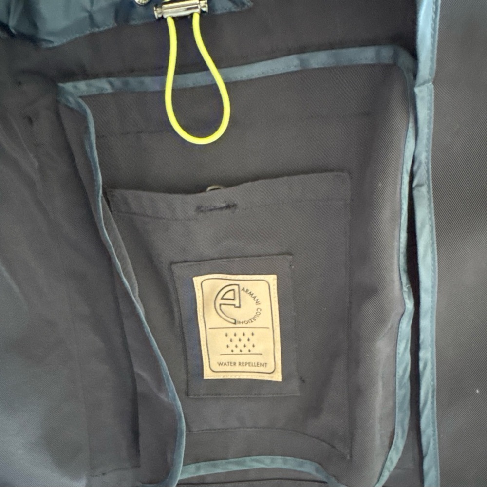 ARMANI COLLEZIONI MEN'S NAVY BLUE WATER REPELLENT RAIN COAT  WINDBREAKER SIZE 50 - Picture 7 of 10